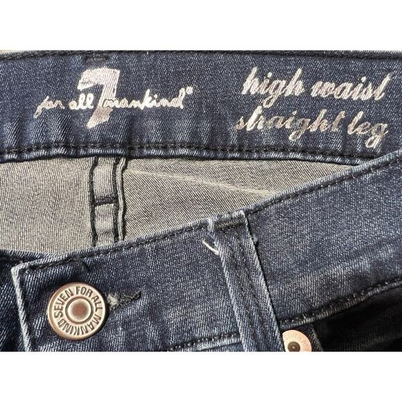 7 For All Mankind High Wast Straight Leg‎ Size 26 Blie Jeans.  Great Condition - Picture 8 of 8